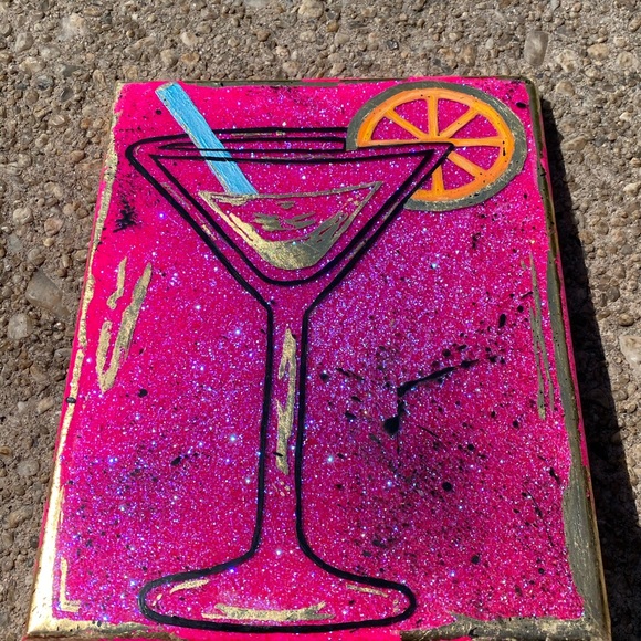 Original Resin & Acrylic Painting 💕 Martini Glass - Picture 6 of 8